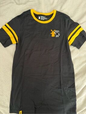 Dutch Bros Black Short-Sleeve Ringer Tee with Yellow Accents